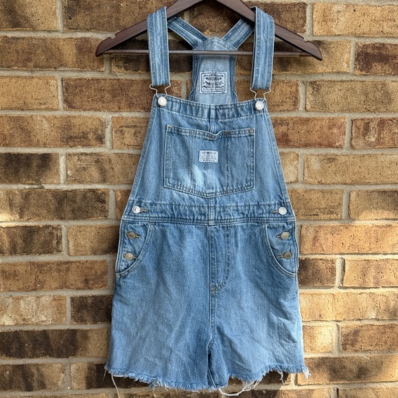 Levi's Pants - Levi Denim Overalls with Frayed Hem
